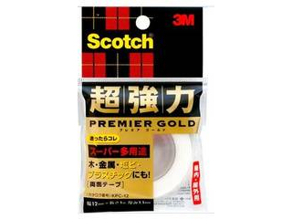 他サイト： 3M/スリーエムジャパン Scotch スコッチ 超強力両面テープ プレミアゴールド 12mm×1m 白 KPC-12の商品画像