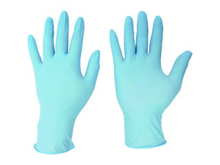 他サイト： MIDORI ANZEN ミドリ安全 ニトリル手袋 加硫促進剤不使用 ベルテ722 ブルー 粉無 100枚 Mサイズ VERTEの商品画像