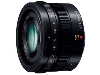 他サイト： Panasonic パナソニック H-X015-K(ブラック) LEICA DG SUMMILUX 15mm / F1.7 ASの商品画像