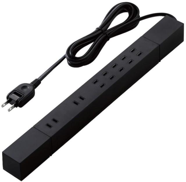 他サイト： ELECOM エレコム ダブル回転タップ/マグネット付/雷サージ付/ホコリシャッター付/7個口/2.0m/ブラック T-KF02の商品画像