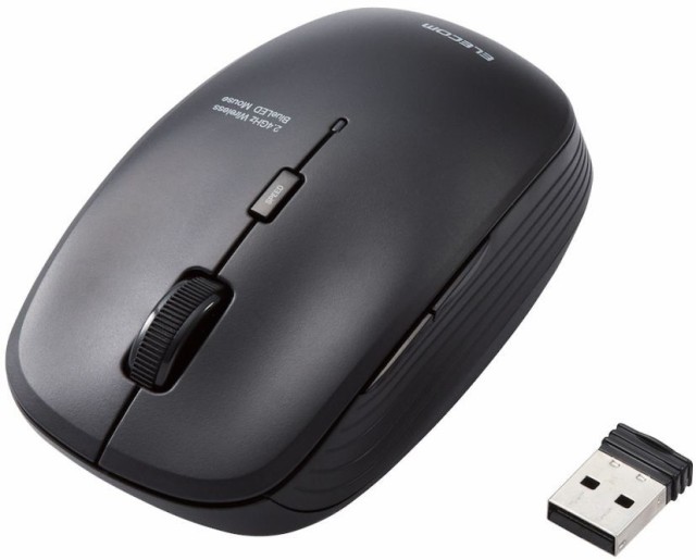 他サイト： ELECOM エレコム 抗菌ワイヤレス静音BlueLEDマウス(5ボタン) ブラック M-BL21DBSKBKの商品画像