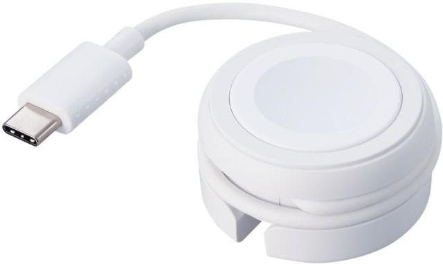 他サイト： ELECOM エレコム Apple Watch磁気充電ケーブル/高速充電対応/巻き取りタイプ/USB Type-C/ホワイト Mの商品画像