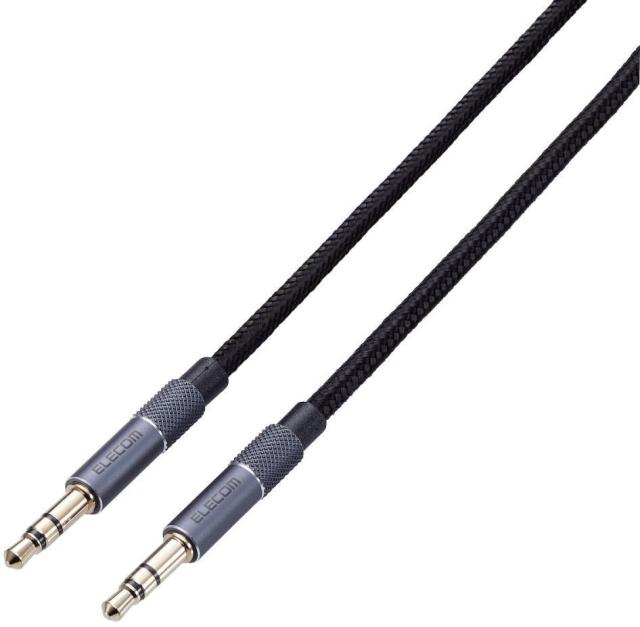 他サイト： ELECOM エレコム AUXケーブル/φ3.5-φ3.5/アルミコネクタ/0.5m/ブラック AX-35MA05BKの商品画像