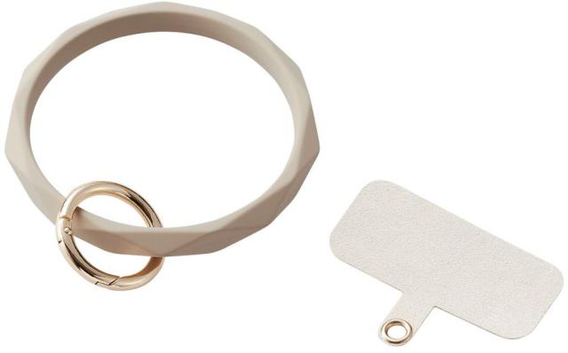 他サイト： ELECOM エレコム ハンドストラップ/ストラップホールシート付属(1口タイプ)/シリコンリング/ダイヤ/&me/ベージュ Pの商品画像