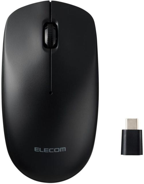 他サイト： ELECOM エレコム マウス/無線2.4GHz/Type-Cプラグ/Lサイズ/3ボタン/左右対称/ブラック M-LE10DRCの商品画像
