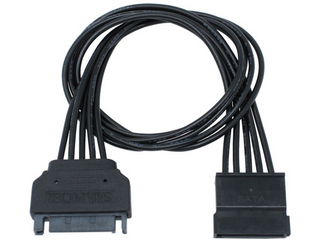 他サイト： ainex アイネックス シリアルATA用電源延長ケーブル 30cm ブラック SA-047SAB-BKの商品画像