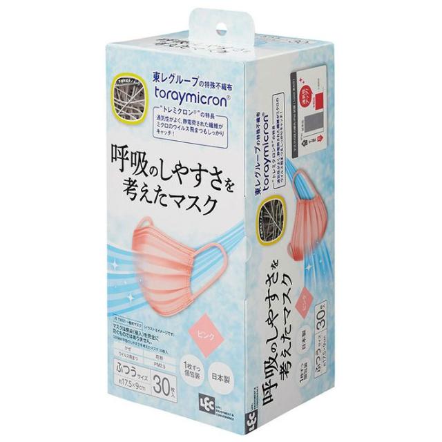 他サイト： LEC レック 呼吸のしやすさを考えたマスク ピンク 30枚入の商品画像