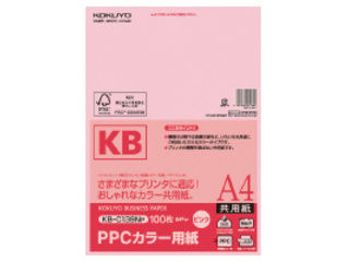 他サイト： KOKUYO/コクヨ KB-C139NP PPCカラー用紙(共用紙)FSC認証A4 100枚 ピンクの商品画像