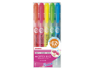 他サイト： ZEBRA/ゼブラ 蛍光オプテックス 1-EZ 5色セット 1-EZ セット WKS11-5Cの商品画像