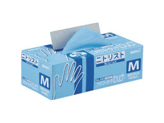 他サイト： SHOWA/ショーワグローブ 食品衛生法適合品 ニトリルゴム使い捨て手袋 No882 ニトリスト・タッチ 100枚入 Mサイズの商品画像