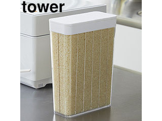 他サイト： YAMAZAKI 山崎実業 3760 1合分別 冷蔵庫用米びつ タワー ホワイト towerの商品画像