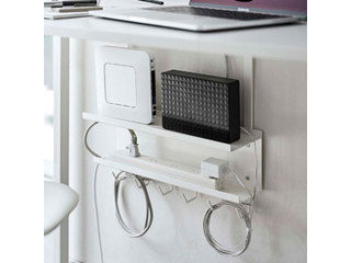 他サイト： YAMAZAKI 山崎実業 デスク下 ケーブル&ルーター収納ラック スマート ホワイト 5461の商品画像