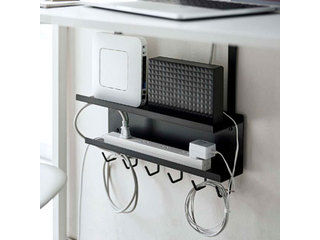 他サイト： YAMAZAKI 山崎実業 デスク下 ケーブル&ルーター収納ラック スマート ブラック 5462の商品画像