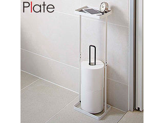 他サイト： YAMAZAKI 山崎実業 【Plate/プレート】トレイ付きトイレットペーパースタンド ホワイト (7762)の商品画像