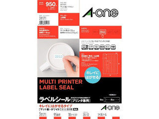 他サイト： A・one エーワン ラベルシール プリンタ兼用 A4判 95面 四辺余白付 角丸 31171の商品画像