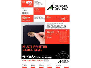 他サイト： A・one エーワン ラベルシール プリンタ兼用 A4判 40面 楕円型 31749の商品画像
