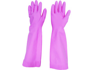 他サイト： TOWA 東和コーポレーション トワロン トワローブ天然ゴムあつ手ロング ピンク Mサイズ 215-P-Mの商品画像