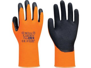 他サイト： TOWA/東和コーポレーション トワロン 天然ゴム背抜き手袋 WITHGARDENフローラ サンシャインオレンジ 8/Mサイズ の商品画像