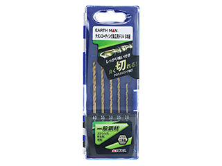 他サイト： TAKAGI 高儀 EARTH MAN アースマン 六角軸チタン鉄工用ドリル 5本組の商品画像