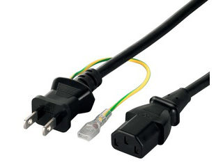 他サイト： BUFFALO バッファロー 電源ケーブル 3ピンソケット(メス)⇔2ピンプラグ(オス) 2.0m ブラック BSACC0620の商品画像