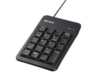 他サイト： BUFFALO バッファロー 有線テンキーボード Tabキー付き ブラック BSTK100BKの商品画像