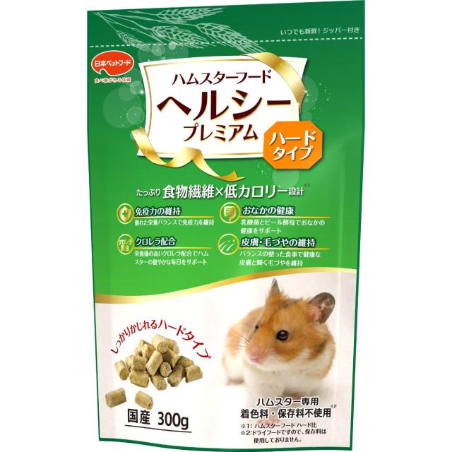 他サイト： 日本ペットフード 株式会社 ハムスターフード ヘルシープレミアム ハードタイプ 300gの商品画像