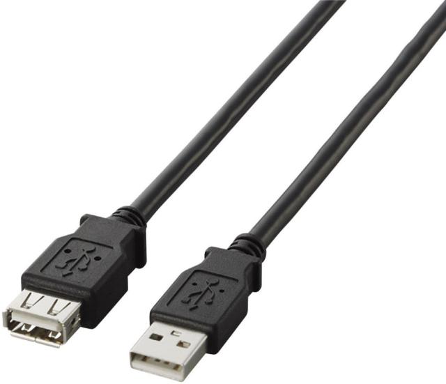 他サイト： ELECOM エレコム USB2.0準拠 延長ケーブル Aタイプ/2.0m(ブラック) U2C-E20BKの商品画像