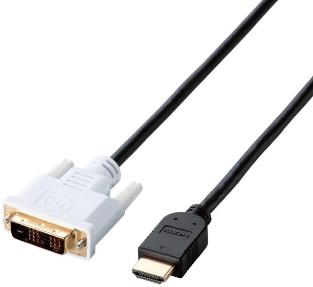 他サイト： ELECOM エレコム HDMI⇔DVI変換ケーブル [ブラック] 1.0m DH-HTD10BKの商品画像