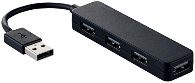 他サイト： ELECOM エレコム USBHUB2.0ハブ/カラフルモデル/バスパワー/4ポート/ブラック U2H-SN4NBBKの商品画像