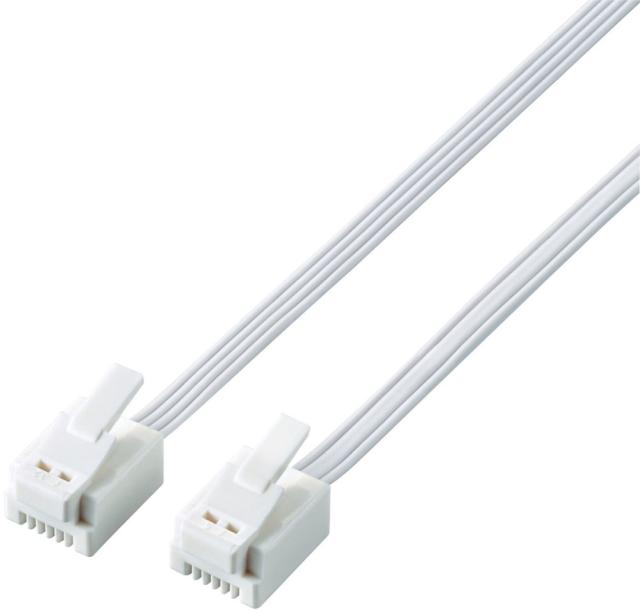 他サイト： ELECOM エレコム ツメ折れ防止モジュラーケーブル 5.0m ホワイト MJ-T5WHの商品画像