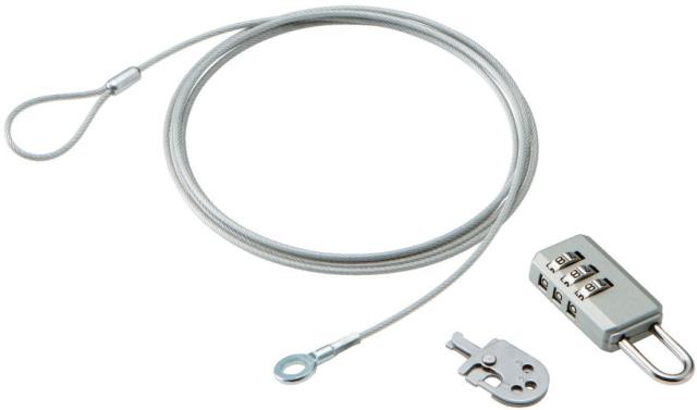 他サイト： ELECOM エレコム セキュリティワイヤー/ダイヤル式南京錠/マルチロックパーツ/通常キー ESL-10Aの商品画像