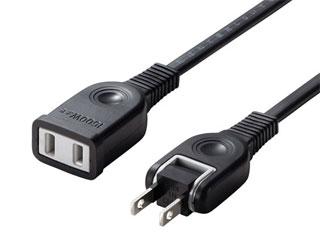 他サイト： サンワサプライ 電源延長コード(2P・ブラック・5m) TAP-EX2105BKの商品画像