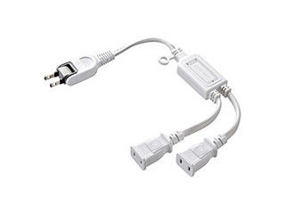 他サイト： サンワサプライ ACアダプタ専用電源延長コード 2P 2分岐 ホワイト TAP-EX2WNの商品画像