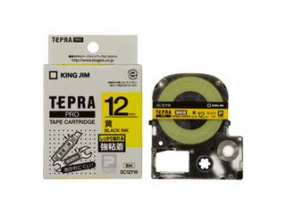 他サイト： KINGJIM/キングジム SC12YW テプラPRO用テープ 黄・黒文字の商品画像