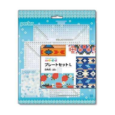 他サイト： KAWADA カワダ PERLER BEADS パーラービーズ プレートセット L 四角形 透明 80-30026の商品画像