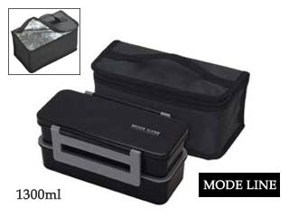 他サイト： SKATER スケーター KCPJW13(BK)【MODE LINE】バッグ付デカ2段ランチボックス 1300mlの商品画像
