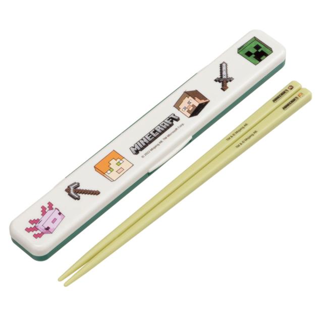 他サイト： SKATER スケーター 箸箱セット 抗菌 箸 18cm 音の鳴らない キャラクター マイクラエクスプローラーの商品画像