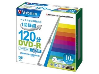 他サイト： Verbatim/バーベイタム 録画用DVD-R 4.7GB(1-16倍速対応) 5mmケース 10枚 VHR12JP10V1の商品画像