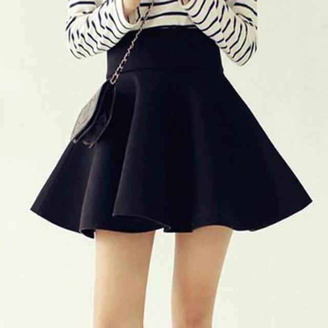 ハイウエスト フレア ミニスカート フェミニン ガーリー 無地 Aライン サーキュラースカート カジュアル レトロ オフィス Ayaの通販はau Pay マーケット Yumi Shop