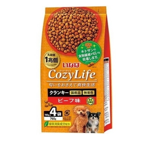 他サイト： いなば Cozy Life クランキー ビーフ味(190g*4袋入) 犬 ドッグフード えさ ドライ ◆賞味期限 2025年10の商品画像
