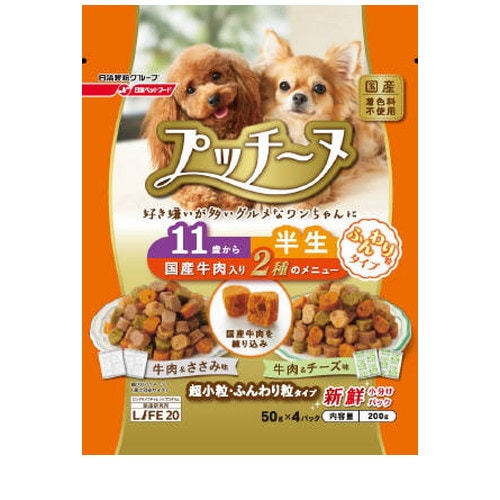他サイト： ペットライン いぬのしあわせ プッチーヌ 11歳からの高齢犬用 ふんわり粒タイプ(タイプ) 200g 犬 ドッグフード ◆賞味期の商品画像