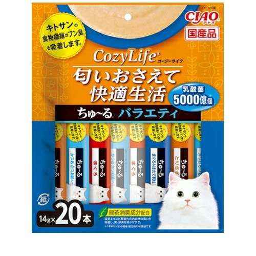 他サイト： CIAO Cozy Life ちゅーる 20本入り バラエティ 14g×20本 猫 えさ おやつ レトルト ペースト ◆賞味期限の商品画像