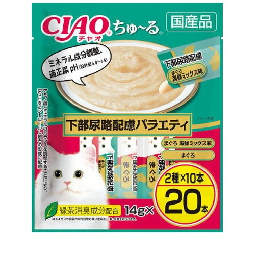 他サイト： CIAO ちゅ〜る 下部尿路配慮バラエティ 14g×20本 猫 えさ おやつ レトルト ペースト ◆賞味期限 2026年12月の商品画像