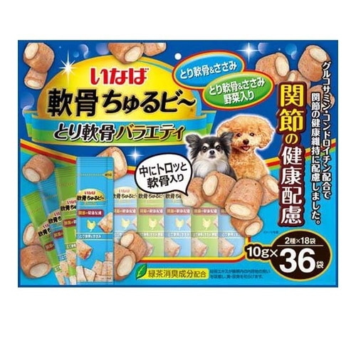 他サイト： いなば 軟骨ちゅるビ? とり軟骨バラエティ(10gx36袋) 犬 えさ おやつ スナック 間食 ◆賞味期限 2027年9月の商品画像