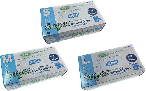 他サイト： FUJINAP スーパーニトリルグローブ ブルー 粉なし M 100枚の商品画像