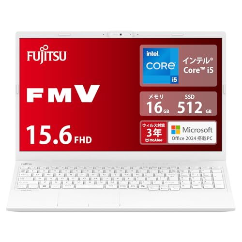 他サイト： 富士通 ノートパソコン FMV WA1/J2 (MS Office 2024/Win 11/15.6型/Core i5/16GBの商品画像