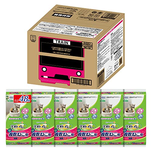 他サイト： 【送料無料】限定 デオトイレ 猫用 シート 複数ねこ用 消臭・抗菌シート 48枚8枚×6袋 おしっこ ペット用品 ユニチャームの商品画像