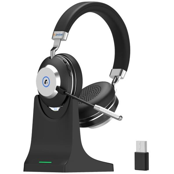 他サイト： Wantek ワイヤレスヘッドセット Bluetoothヘッドセット 両耳 USBドングル付き 音量調節/単一指向性 マイクミュの商品画像