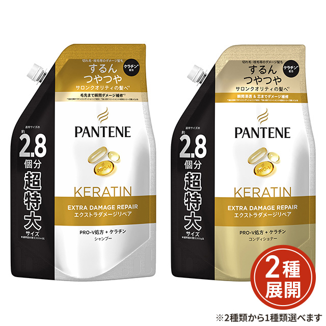 他サイト： [2種類から1種類選択] パンテーン エクストラダメージリペア つめかえ超特大サイズ シャンプー 860mL or コンディショの商品画像
