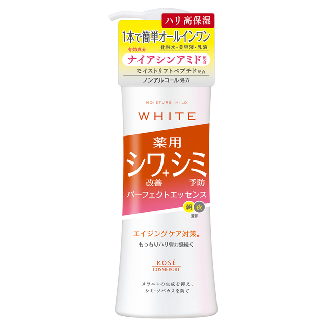 他サイト： モイスチュアマイルド ホワイト リンクルケア パーフェクトエッセンス 230mL 【医薬部外品】コーセーコスメポートの商品画像